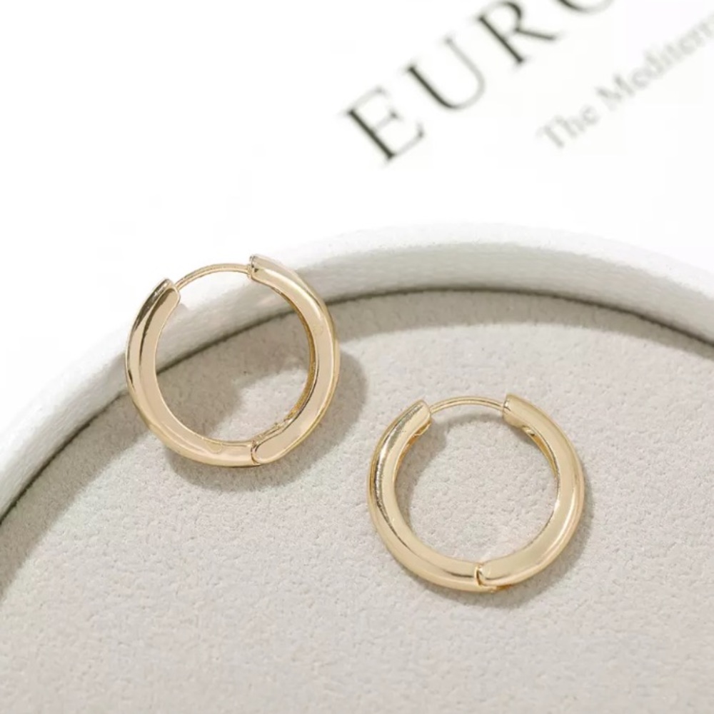 New 18K Gold Vermeil Sterling Silver 925 Hoop Earrings set